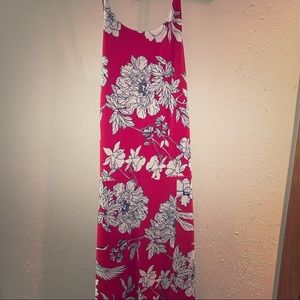 red floral maxi dress